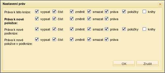 Rozšířené nastavení přístupových práv