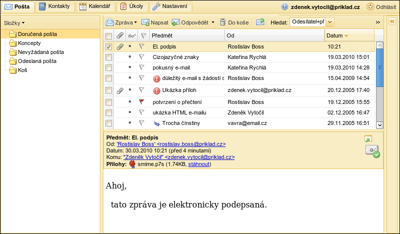 Podepsaná e-mailová zpráva