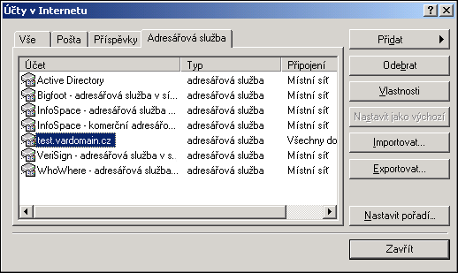 Seznam adresářových serverů